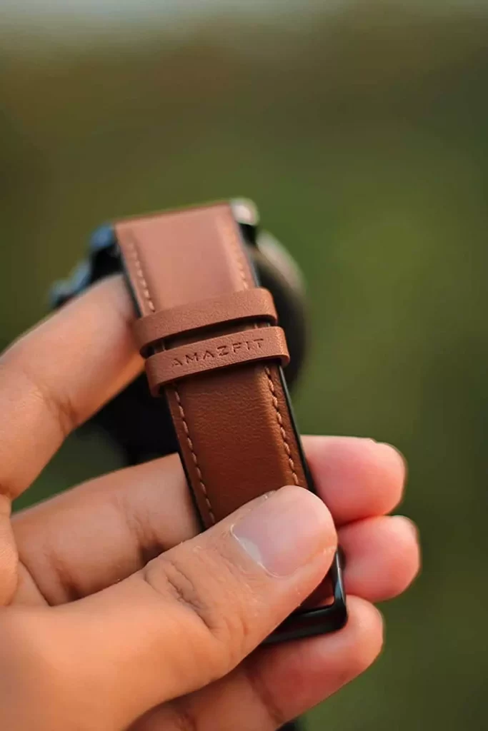 Amazfit GTR smartwatch brown straps